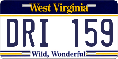 WV license plate DRI159