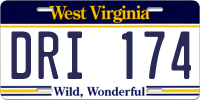 WV license plate DRI174