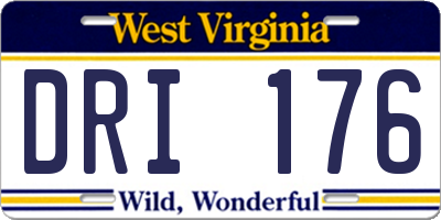 WV license plate DRI176