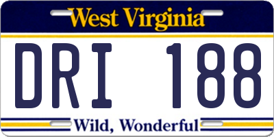 WV license plate DRI188