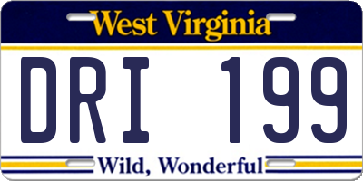 WV license plate DRI199