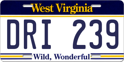 WV license plate DRI239