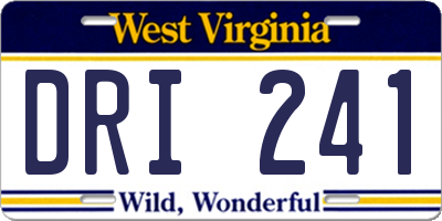 WV license plate DRI241