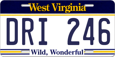WV license plate DRI246