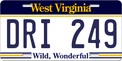 WV license plate DRI249