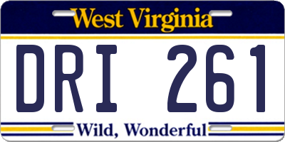 WV license plate DRI261
