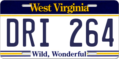 WV license plate DRI264