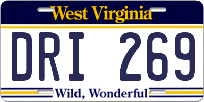 WV license plate DRI269