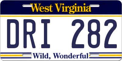 WV license plate DRI282