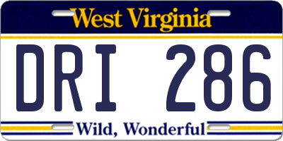 WV license plate DRI286