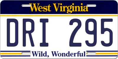WV license plate DRI295