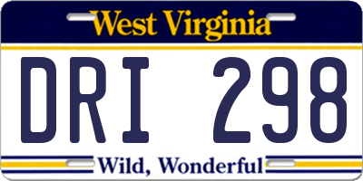 WV license plate DRI298