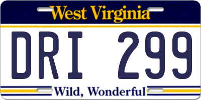 WV license plate DRI299