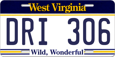 WV license plate DRI306