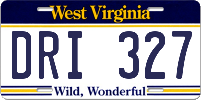 WV license plate DRI327