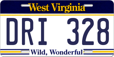 WV license plate DRI328