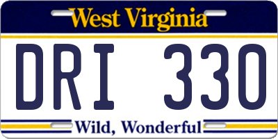 WV license plate DRI330