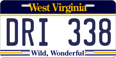 WV license plate DRI338