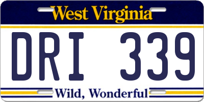 WV license plate DRI339