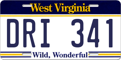 WV license plate DRI341
