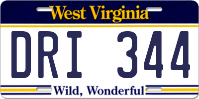 WV license plate DRI344