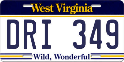WV license plate DRI349