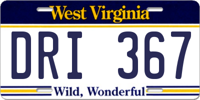 WV license plate DRI367