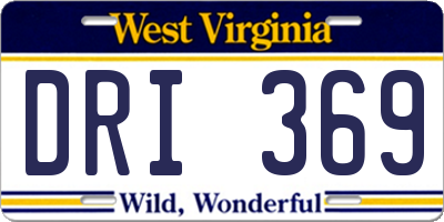 WV license plate DRI369