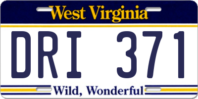 WV license plate DRI371