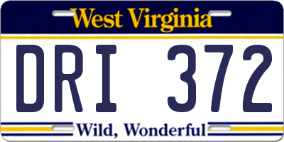 WV license plate DRI372