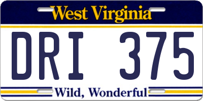 WV license plate DRI375