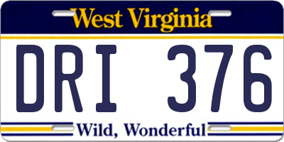 WV license plate DRI376