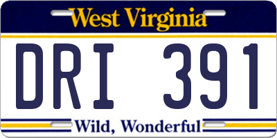 WV license plate DRI391
