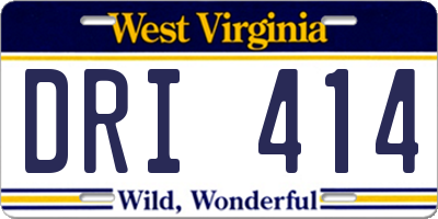 WV license plate DRI414