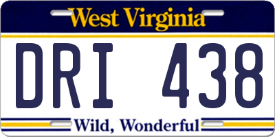 WV license plate DRI438