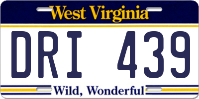 WV license plate DRI439
