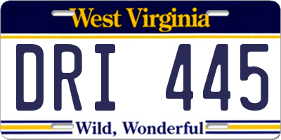 WV license plate DRI445
