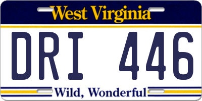 WV license plate DRI446