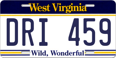 WV license plate DRI459