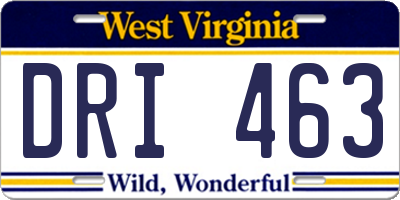 WV license plate DRI463