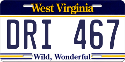 WV license plate DRI467