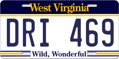 WV license plate DRI469