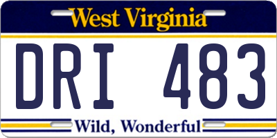 WV license plate DRI483