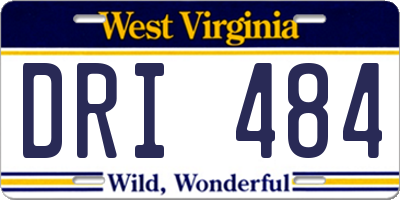 WV license plate DRI484