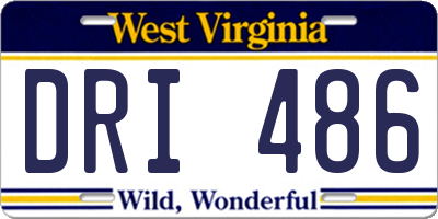 WV license plate DRI486