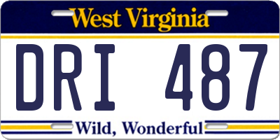 WV license plate DRI487