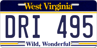 WV license plate DRI495