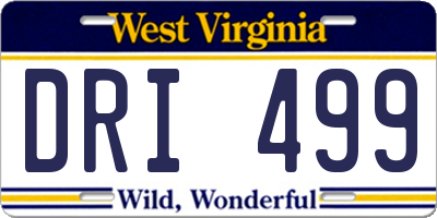 WV license plate DRI499