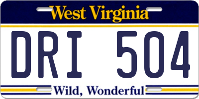 WV license plate DRI504