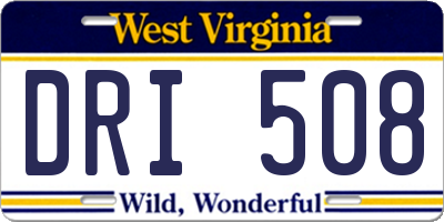 WV license plate DRI508
